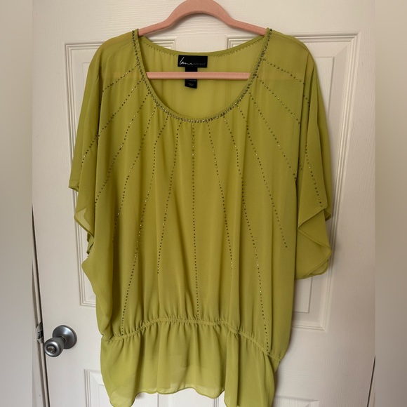 NWOT Lane Bryant Beaded Sheer Top. Size 22/24 - Picture 2 of 5